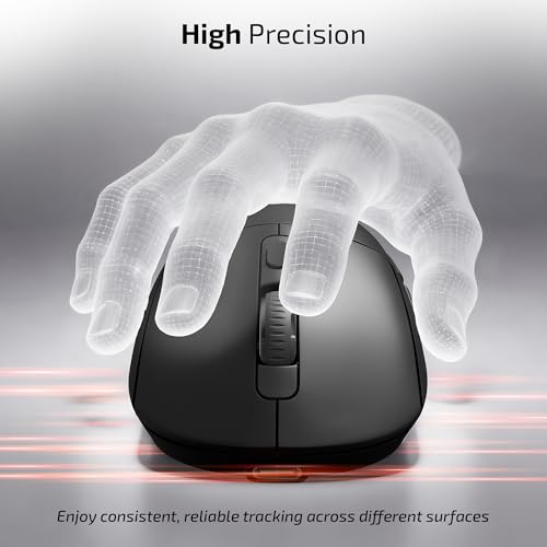 Image of iBall GLIDR S200 Wireless Office Mouse with Software, Very Light Weight, Tri Mode (2.4GHz, BT, Wired), 5-Level Up to 3200 DPI, 6 Buttons, Type C Built-in Battery, Auto Sleep, High Precision (Black)