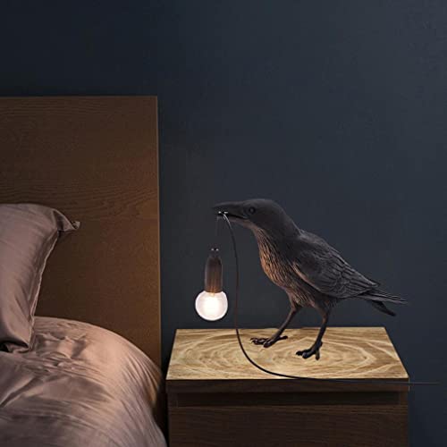 Generic Raven Decor Crow Lamp Bird Desk Lamp Creative Animal Styling Light Bedroom Bedside Wall Sconce Lamp Light Decoration - Black Table Lamp #TOP3