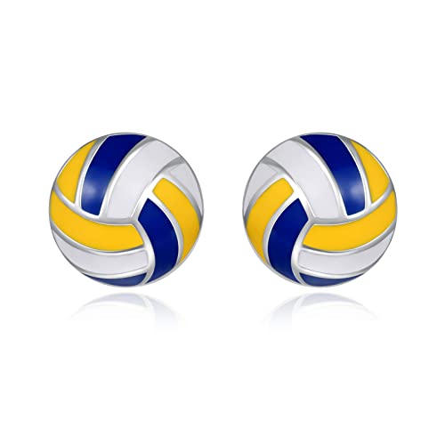 925 Sterling Silver Softball Volleyball Basketball Baseball Football Soccer Earrings Stud Hypoallergenic Sports Mom Jewelry Gifts for Women Player Lover