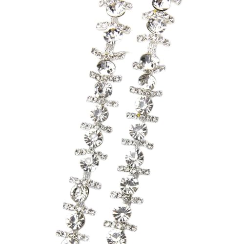Frange en perles de cristal clair ruban strass multicolore pour robe de mariée et rideaux