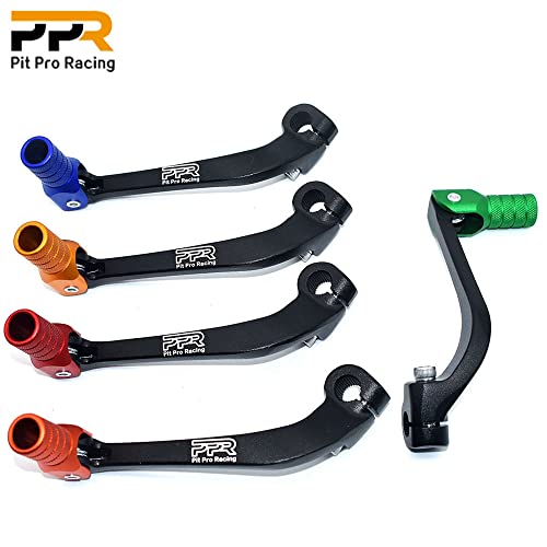 Image of Gear Shift Lever, Rod Alloy Aluminium Folding Gear Lever Fits for Motorcycle BSE CRF 110 Apollo TTR 125 Motorcycle 50cc 110cc 250cc Dirt Pit Bike(Black&Green)