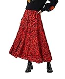 Joe Browns Women's Button-Front Tiered Floral Maxi Skirt, Regular, Orange, UK 14