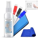 Detergente per Lavagna Bianca, White Board Cleaner, Pulitore per Lavagne Bianche, con Cancellino Lavagna Magnetica Bianca e Pennarelli Lavagna Magnetica, Adatto All'utilizzo a Scuola, in Ufficio