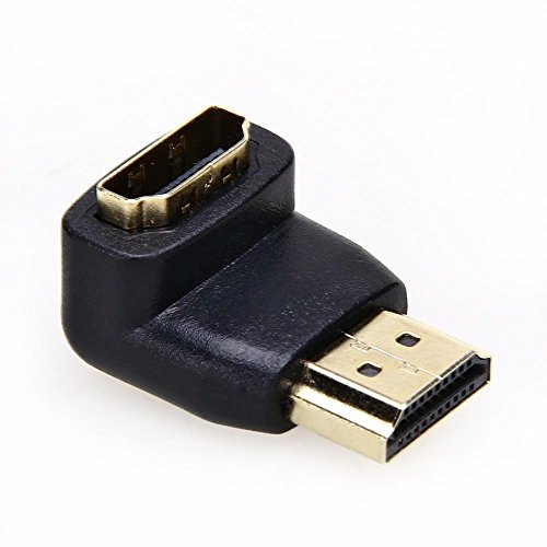 Conector Adaptador HDMI Macho a Hembra Codo 90 grados Negro