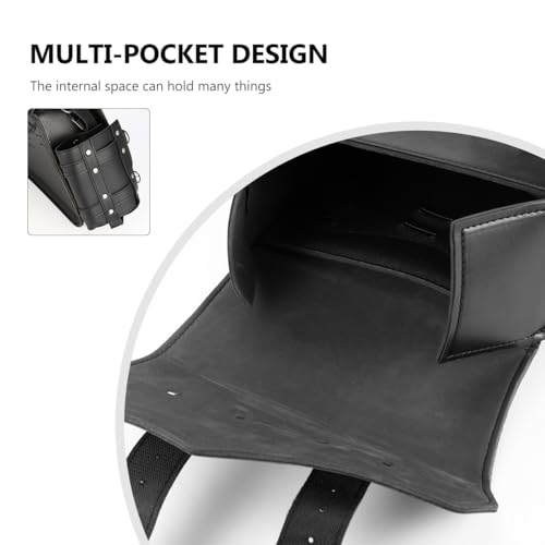 Bolsa lateral impermeable para motocicleta Amosfun, alforja derecha con compartimento para herramientas y portavasos, multifuncional para conducción al aire libre miniatura 5