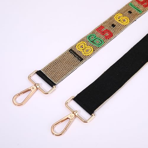 Image of NLCAC Beaded Purse Strap Replacement Crossbody Bag Strap Mardi Gras Valentines Day Holiday Crossbody Strap for Bags