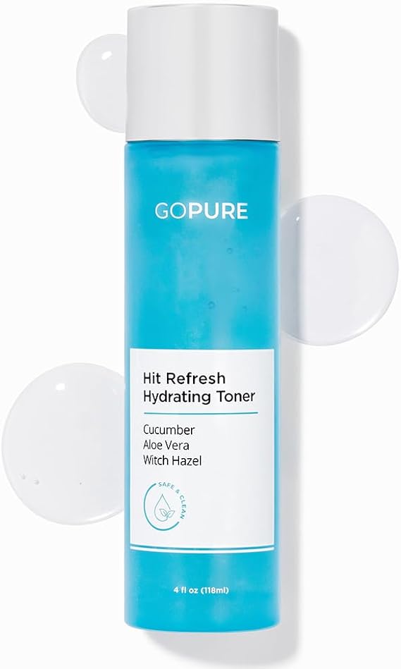goPure Hit Refresh Hydrating Toner Routine Prep Step, Visibly hydrates, Supports a Balanced pH, visibly clarifies pores, removes Excess Oil & impurities, Great for All Skin Types