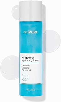goPure Hit Refresh Hydrating Toner Routine Prep Step, Visibly hydrates, Supports a Balanced pH, visibly clarifies pores, removes Excess Oil & impurities, Great for All Skin Types