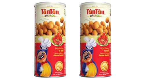 Image of 2 Packs - Shrimp Flavour Peanuts - Dau Phong Vi Tom - 7 Oz per Can with 2 Cans per Order