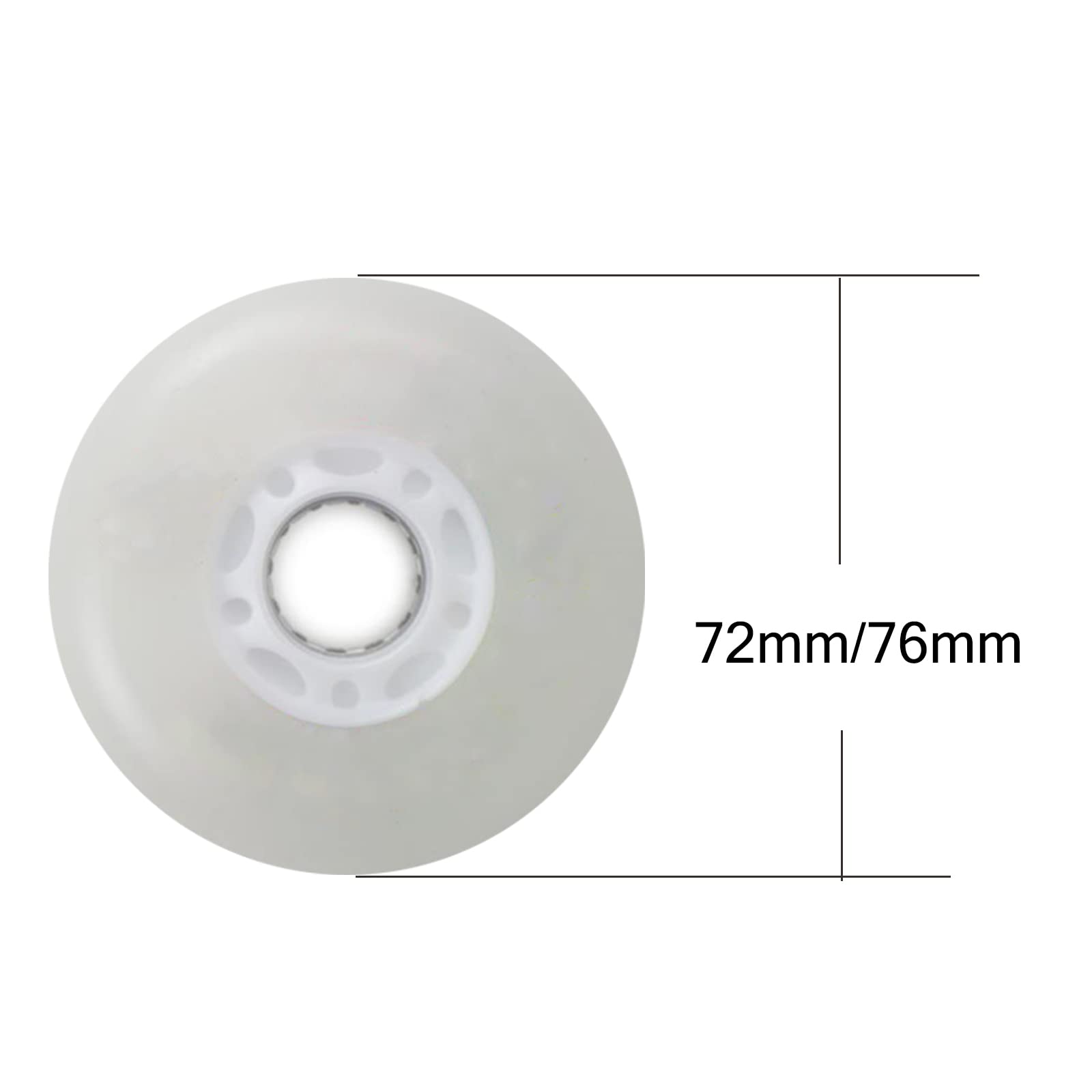 Genérico Ruedas para Patines en Línea Interior Exterior Ruedas de Repuesto para Patines en Línea con Luz 88A 72mm 76mm Ruedas con Luz LED para Patines en Línea Sin Rodamientos Paquete de 8