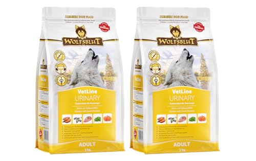 Wolfsblut VetLine Urinary Huhn & Süßkartoffel 2 x 2kg Trockenfutter – Diät-Alleinfuttermittel für Hunde mit Struvitsteinen, unterstützt Harnwege & pH-Wert, getreidefrei