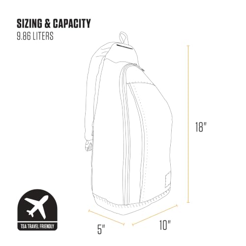 Image of Carhartt Durable Sling Bag, Crossbody Backpack with Side Release Buckle, Tablet Sleeve and Adjustable Strap, Greenslate, 10L