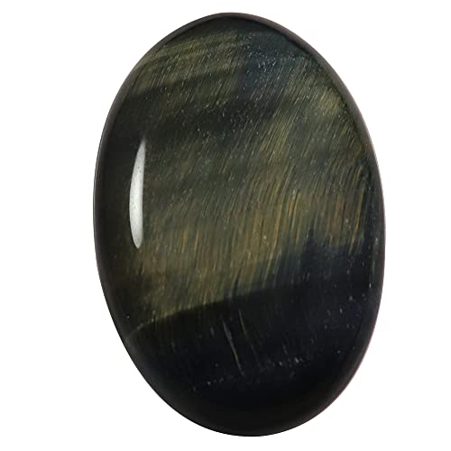 Cabochon ovale bleu œil de tigre naturel 60 carats gemme création Qc01