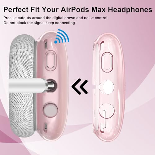 Silicone Case Cover for Airpods Max Headphones Anti-Scratch Ear Pad Case Ear Cups Headband Cover for Airpods Max 3-in-1 Accessories Case Protector for Airpods Max (TPU Pink) - Image 4