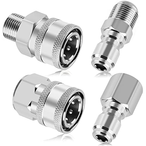 LAIWOO Pressure Washer Quick Connect Fittings, 3/8 inch Stainless Steel Pressure Washer Adapter