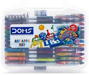 Doms Art Apps Nxt Kit With Plastic Carry Case | Perfect Value Pack | Kit For School Essentials | Gifting Range For Kids | Combination of 9 Stationery Items