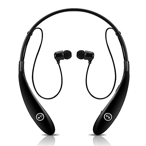 kiwitatá® HV-900 Wireless Bluetooth Headset in-Ear Earbuds Earphone Headphone (Ultra Lightweight Neckband Design plus Astonishing Sound Quality) (Black)