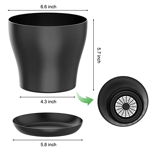 Whonline 20Pcs 6.6 Inch Plastic Flowers Pots For Plants, With Drainage Holes And Saucers For Indoor Plants, Outdoor Clearance, Seeding Nursery, Succulents #TOP1