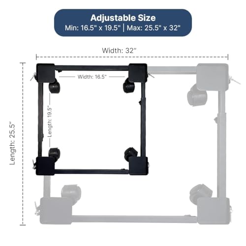 Image of JD Fresh Adjustable Washing Machine Stand with Wheels /Metal Trolley for All Semi,Front or Top Load Washing Machine,Refrigerator & Dishwasher /Anti-Vibration Grips&360 Rotating Wheels (170 kg Capacity)