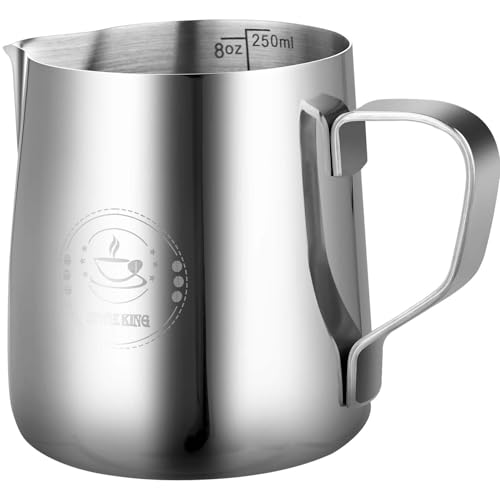 Comparison: Best Milk Steaming Pitcher 6 250ml Stainless Steel Milk Frothing Pitcher – Espresso Steaming Pitchers 8 Oz, Precision Pouring for Perfect Latte Art, Frother cup, Coffee Cappuccino Jug