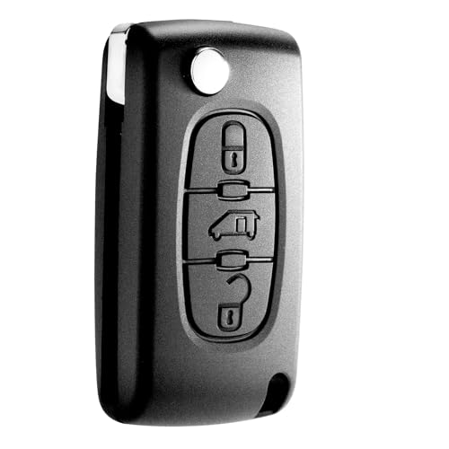 Jongo® CE0536 - Coque de Clé 3 Boutons pour Utilitaires Peugeot Expert/Partner, Citroën Jumpy, Fiat Scudo, Toyota ProAce | Remplacement Boitier Complet |...