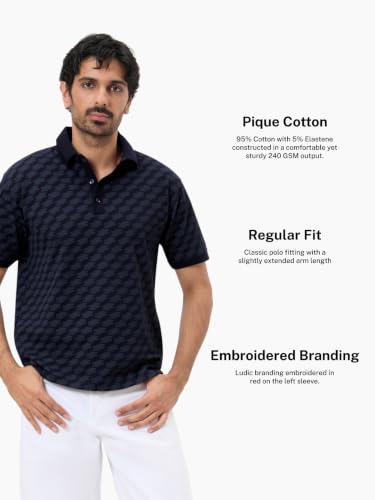 Image of LUDIC Core Polo T-Shirt, Dailymove Collection | Regular Fit | Stand-up Collars | 100% Organic Cotton, 240 GSM | Lightweight & Comfortable |Everyday Essential | Polo T-Shirt for Men