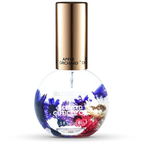 Blossom Hydrating, Moisturizing, Strengthening, Scented Cuticle Oil, Infused with Real Flowers, Made in USA, 0.42 fl. oz, Apple