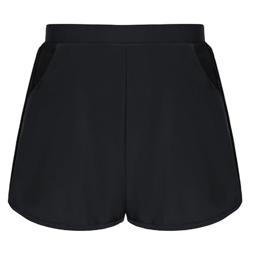 JASAMBAC Swim Shorts for Women Lined Board Shorts Quick Dry Swim Trunks Ladies Swimming Leggings with Pockets Tummy Control Beach Shorts Cycling Shorts Running Shorts Gym Shorts Black