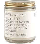 Anecdote Candles 'Coffee Break' Coconut Soy Wax Candle Jar | Premium Hand Poured & Long Burning |...