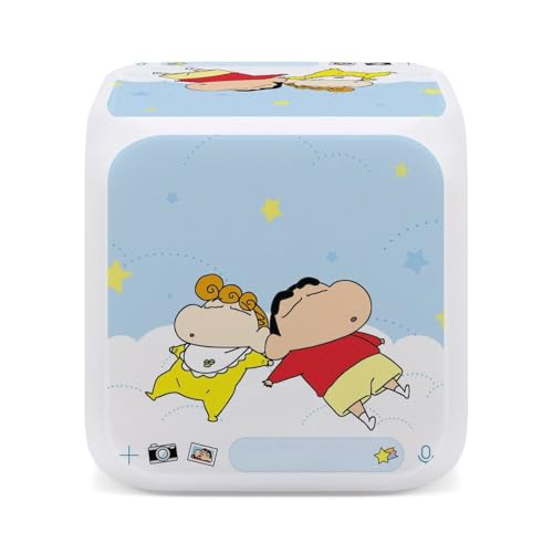 クレヨンしんちゃん 目覚まし時計 キャラクター 置き時計 デジタル 見やすい 卓上時計 小型 電池式 時間、日付、曜日、温度表示 プレゼントに最適