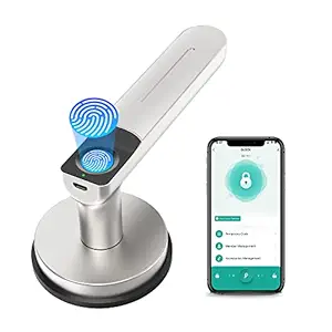 BIWIBON Smart Fingerprint Door Lock - Keyless Biometric Entry Knob with App Control, Alexa/Google Compatibility, and Stainless Steel Finish - Perfect for Home, Office, and Bedroom Security