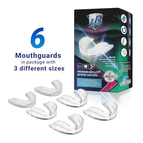 Image of Moldable Mouthguards Pack of 6 in 3 Different Sizes- Customizable, Moldable, Trimmable Dental Night Guard for Teeth Grinding, Clenching, Athletic Sports, and Whitening Tray