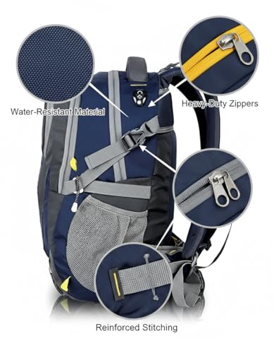 Image of Large 50L Laptop Backpack with Shoe Compartment, Rain Cover, Waterproof Travel Rucksack for Men & Women