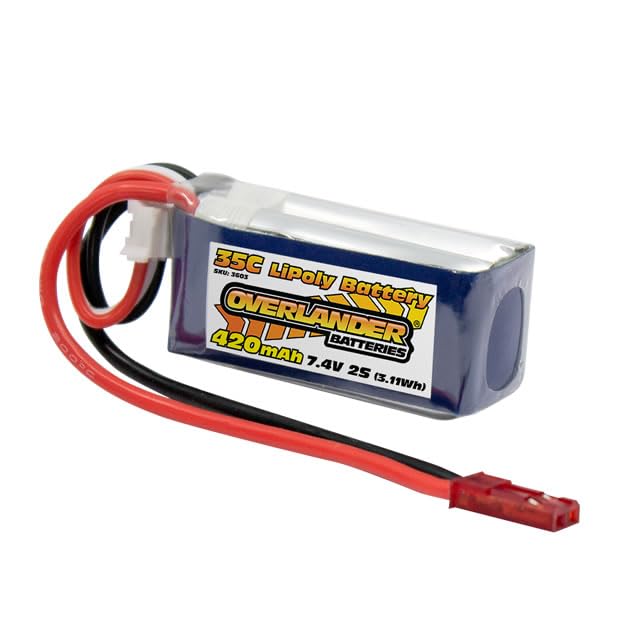 Overlander 420mAh 7.4v 2S 35C Supersport Pro LiPo Battery with JST Connector AND Balance Adapter Lead 3603