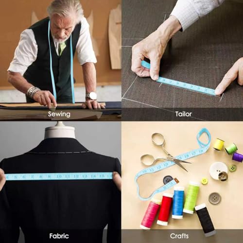 Image of iBayam 2 Pack Tape Measure Measuring Tape Tool for Body Fabric Sewing Tailor Cloth Knitting Vinyl Home Craft Measurements, 60-Inch Soft Retractable Double Scales Rulers for Body Weight Loss