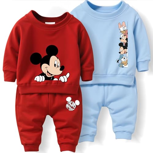 Image of Minicult Kids Cotton Co-ords Full Sleeve Sweatshirt and Pant Set with Character Print