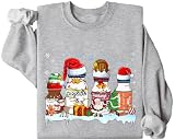 Sudadera de farmacia navideña, camiseta de farmacia navideña, unisex, manga larga, cuello redondo, gris, M