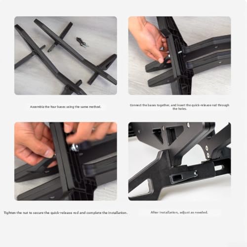 Estante de estacionamiento ajustable para bicicletas de piso resistente negro ABS 6