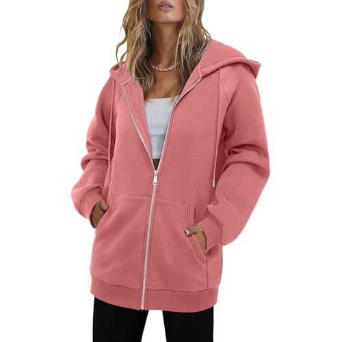 Sruiluo Pink Oversized Hooded Sweatshirt Jacket for Women – Perfect for Fall Fashion - Image 6