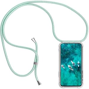 PekaTech Telefoonketting compatibel met Xiaomi Redmi Note 10 / Note 10S – smartphone halsketting hoes met band – koord met cover case om om te hangen, Groen