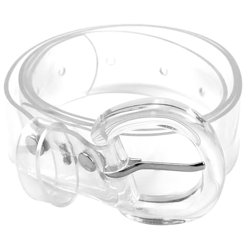 Women's Transparent Belt,Casual Transparent PVC Wide Belt Dress Clothing Accessories,D Shape Waist Buckle