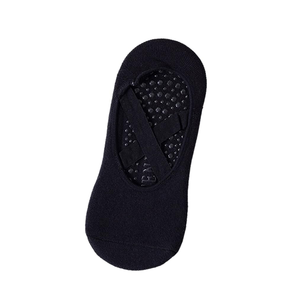 Kakasea Women's Black Non Slip Yoga Socks For Grips Pilates Socks With Cushion For Pilates Barre Ballets Dance Hospital