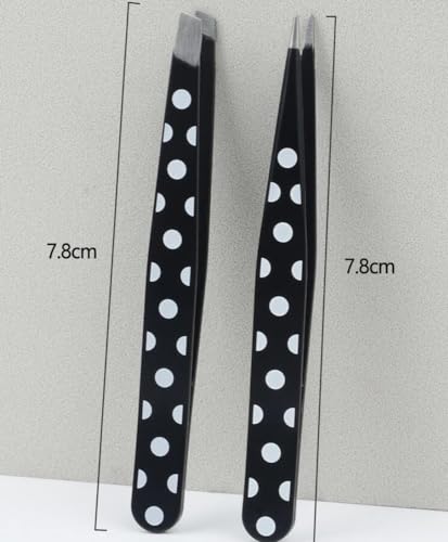 2pcs eyebrow tweezers black polka dot - Image 3