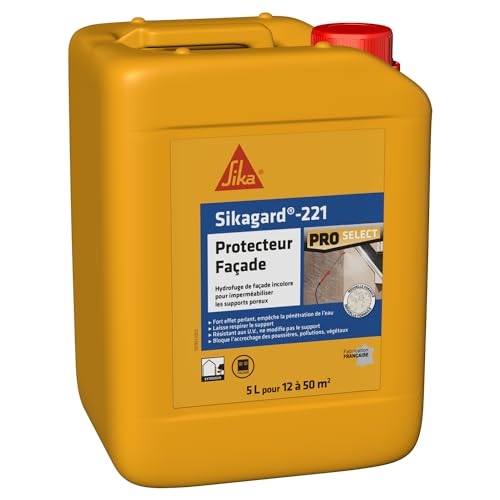 SIKA - Hydrofuge imperméabilisant façade et mur - Sikagard 221 Protecteur Façade - Améliore la résistance aux salissures - Multisupports - Application...