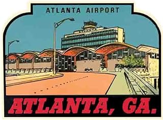 Atlanta GA Hartsfield Jackson Airport Georgia Vintage Travel Decal Sticker Souvenir