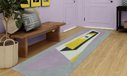 Tapis en coton lavable zone de trafic intense jaune et noir - 4