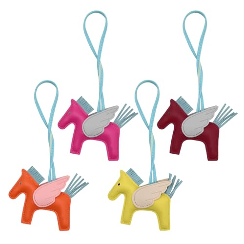 Coles De Caballos De Dibujos Animados De 4 Piezas, Coles De Cuero PU, Coles Lindos, Coles Decorativos De Animales, Decoraciones Creativas