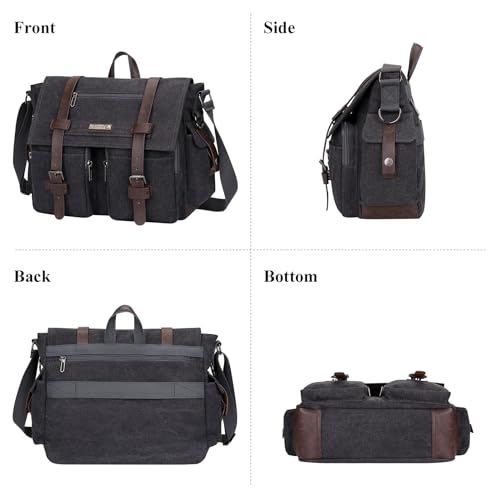 Image of WITZMAN Vintage Canvas Messenger Bag for Men Large Satchel Bags Crossbody Shoulder Fit 17 inch Laptop
