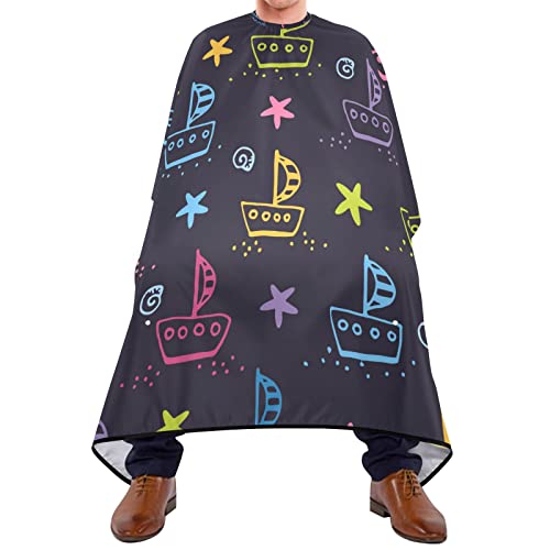 Capa De Peluquería Profesional Linda Estrella De Mar Navegante Bata Peluqueria Unisex Impermeable Duradero Delantal, Para El Cabello, Peinados, Cortes Y Teñidos, 140x168cm