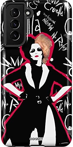 Skinit Pro Phone Case Compatible with Galaxy S21 Plus 5G - Officially Licensed Disney Cruella (2021) Animated Pattern Design
